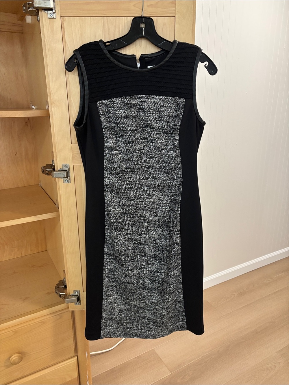 Calvin Klein Sleeves Black and Grey Dress